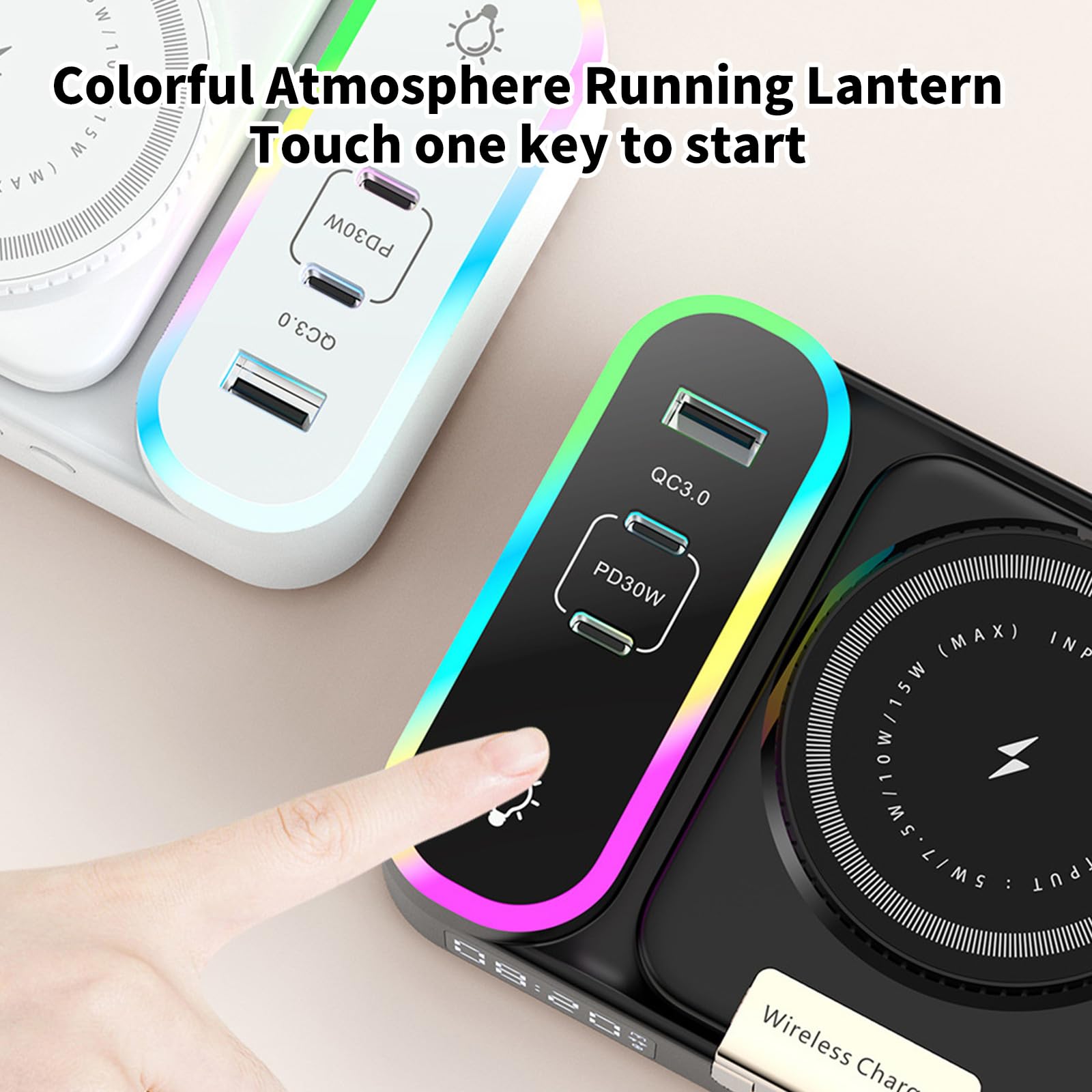 Chargeurs sans Fil magnétiques à Cordon rétractable 3 en 1, 15W, pour Smartphones et Montres intelligentes, chargeurs à câble rétractable