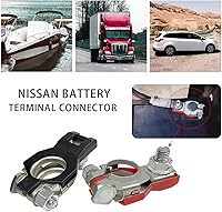Vista 7 de Terminales de batería, conector de terminal de batería, juego de abrazaderas de terminal de cable de batería, positivo y negativo, 1 par, accesorios