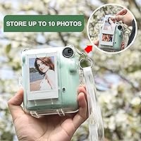 Vista 5 de Caiyoule Funda transparente Mini 12 - Funda protectora para cámara compatible con Fujifilm Instax Mini 12, funda rígida de PC para cámara