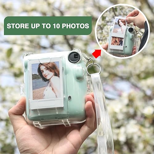 Miniatura 5 de CAIYOULE Mini 12 - Funda protectora para cámara compatible con Fujifilm Instax Mini 12, funda rígida para cámara de PC con almacenamiento de fotos,