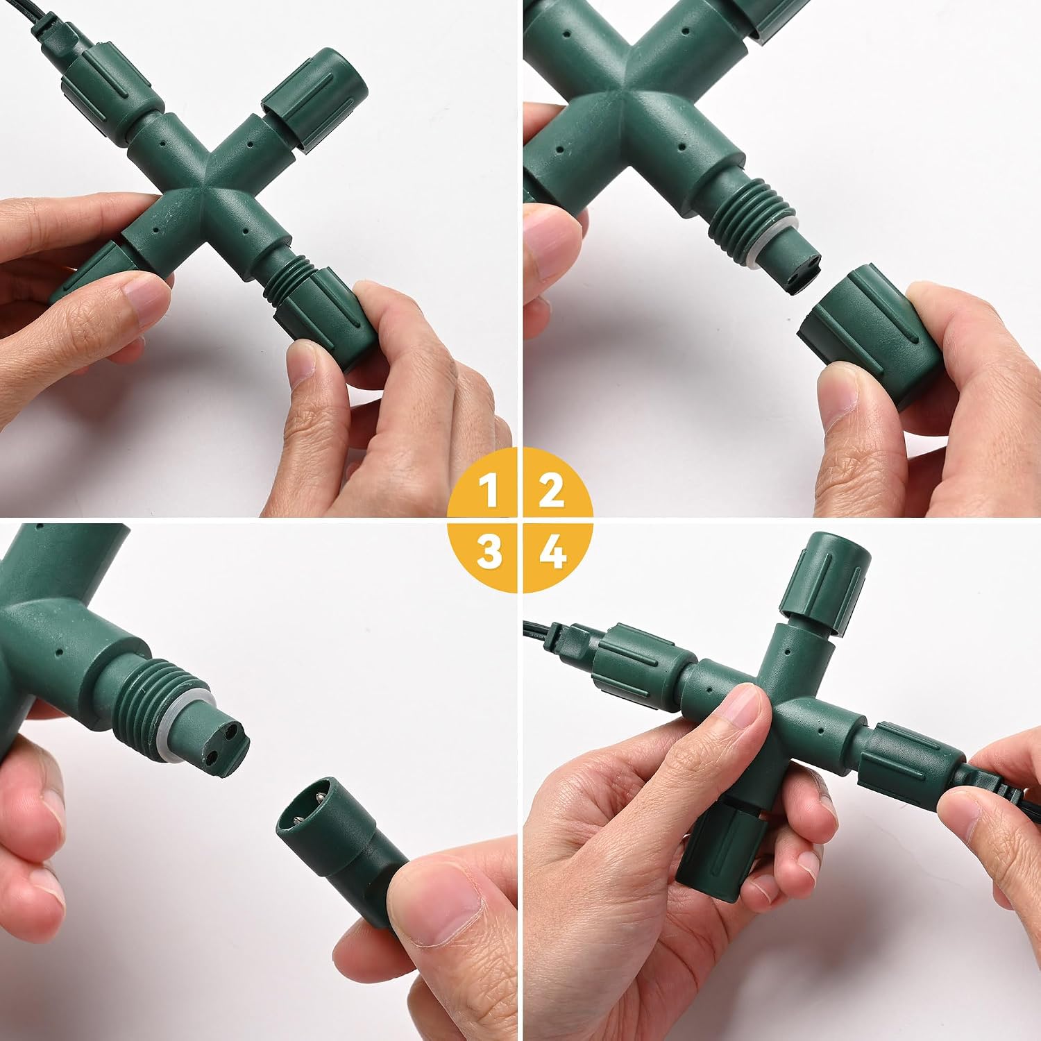 Yescom 10Pcs IP65 Waterproof Wire Connectors 3 Way T-Shape for Outdoor Lights