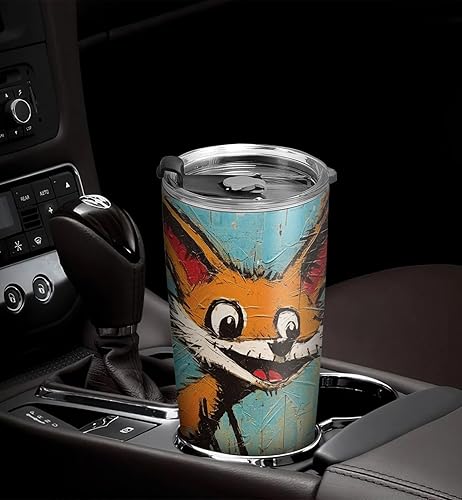 Miniatura 5 de ORCAE Regalos de zorro de 20 onzas para los amantes de los zorros, regalos de café para los amantes del café, genial, divertido, lindo vaso de café