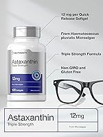 Vista 3 de Horbäach Suplemento de astaxantina 12 mg 120 cápsulas blandas Triple fuerza de microalgas Sin OMG y sin gluten