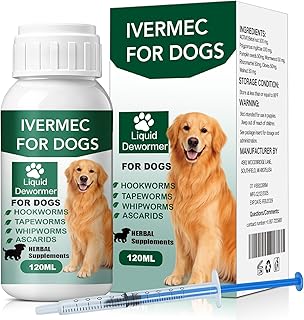 lvermect Dewormer Liquid for Dogs, Broad Spectrum for All Wormer, Pin Worms, Hookworms, Lung Worms, Round Worms