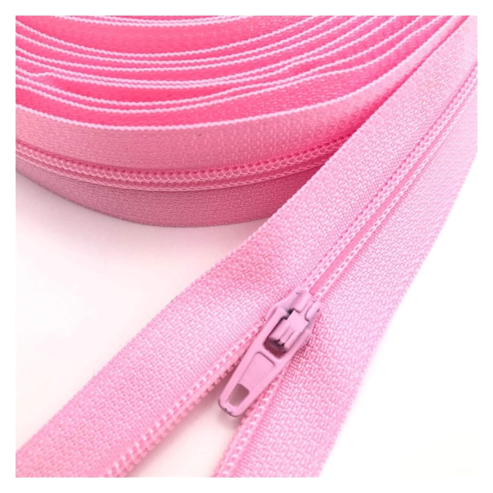 dfEDRd Nylon Coil Zipper by The Yards, 10 Meters 25 Colors Nylon Coil Zippers, for Tailor Sewing Crafts, with 20pcs Auto Lock Zipper Slider(134 Pink)