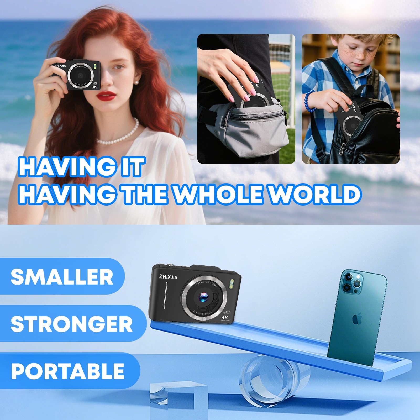 Amazon.com : Digital Camera, Autofocus 4K Vlogging Camera for