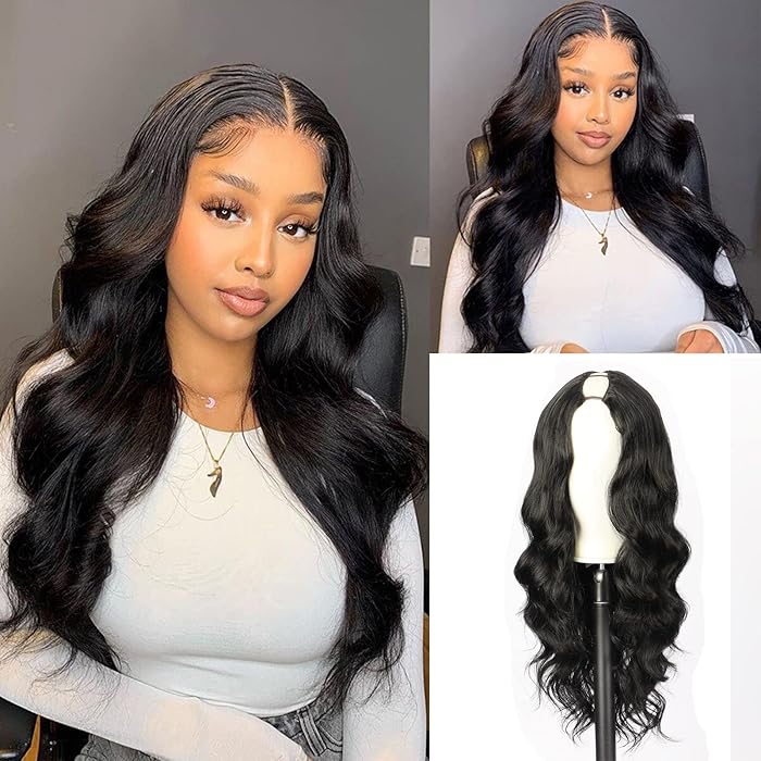 Buy V Part Wig Body Wave Glueless Wig Clip in Extensions Thin Part Wig