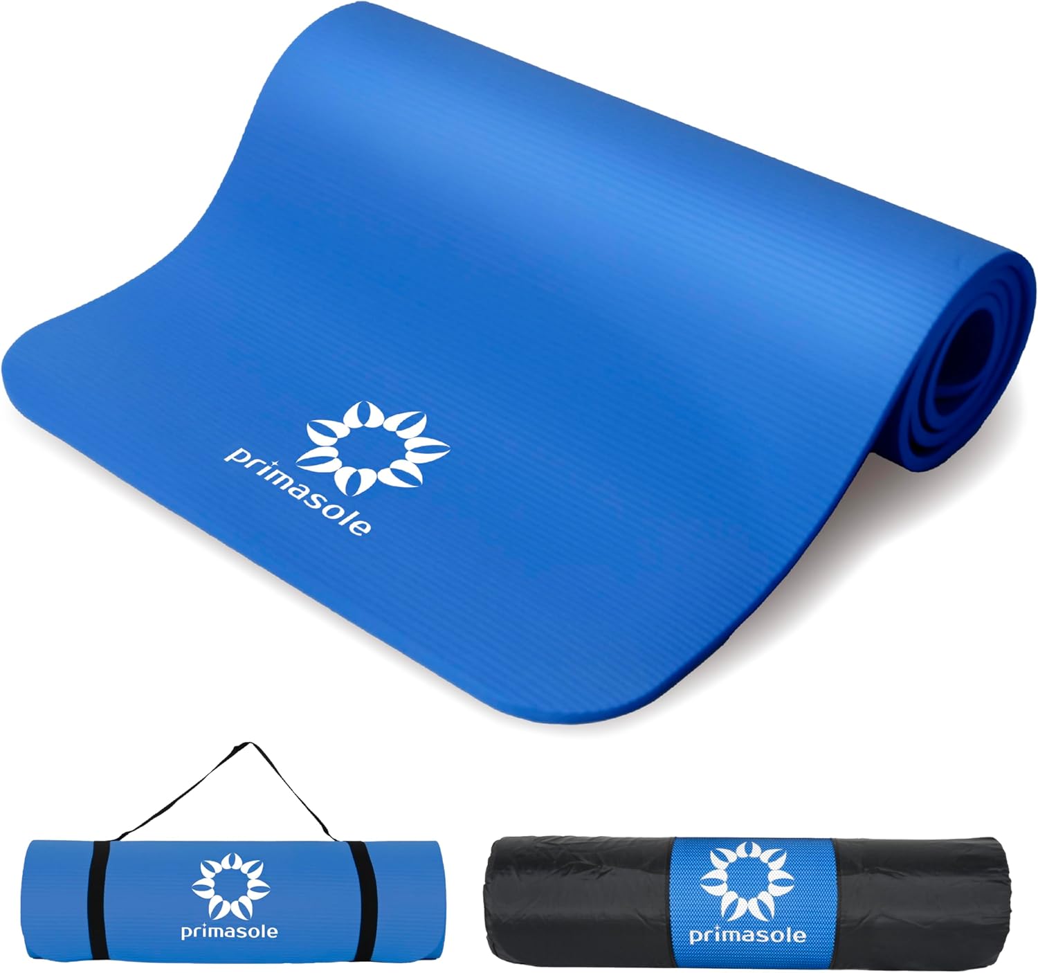 Primasole 1/2 Thick Exercise Mat with Carry Strap & Case Mat for Yoga Pilates Fintess at Home and Gym 72" L x 24" W Royal Blue Color PSS91NH032A