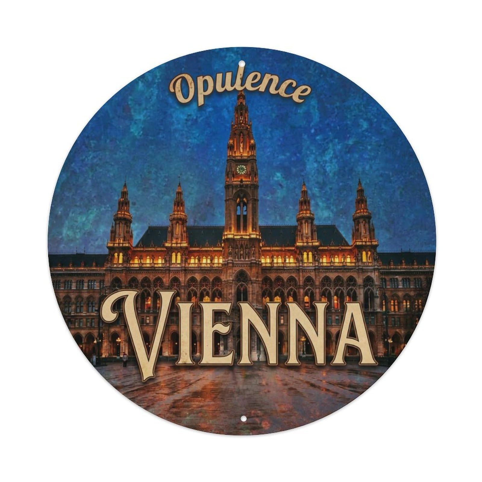 Yrnq 8X8inch Vintage Style Vintage Travel Vienna Austria Dream Metal Tin Sign