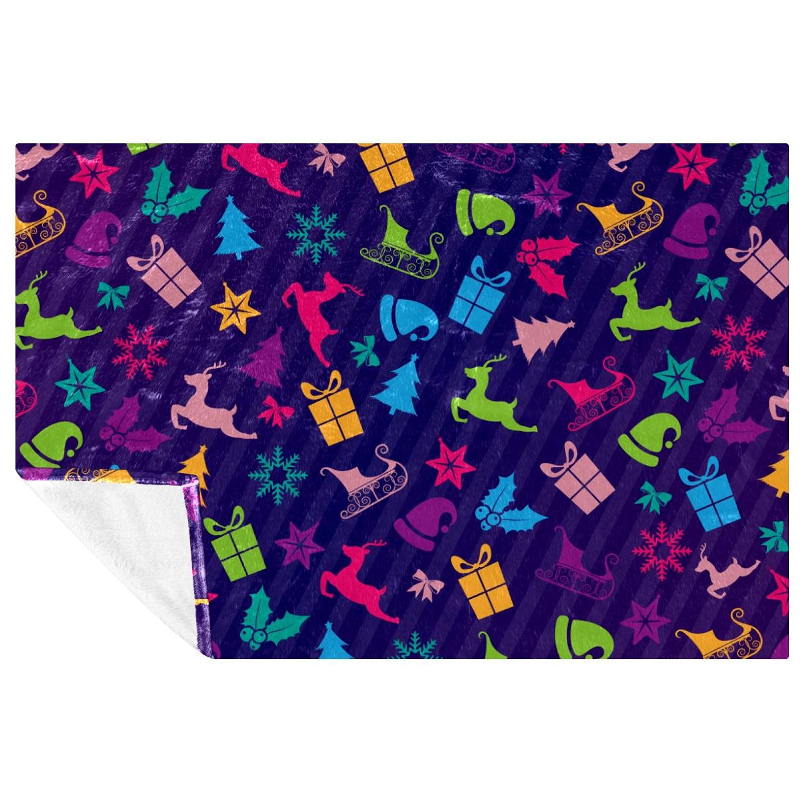 Couverture de Noël plaid lit canapé doux chaud camping 150x100 cm