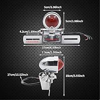 Vista 5 de Lámpara de luz trasera de motocicleta con soporte para placa de matrícula compatible con motocicleta - 12 V, aleación de aluminio, plata, 1 unidad