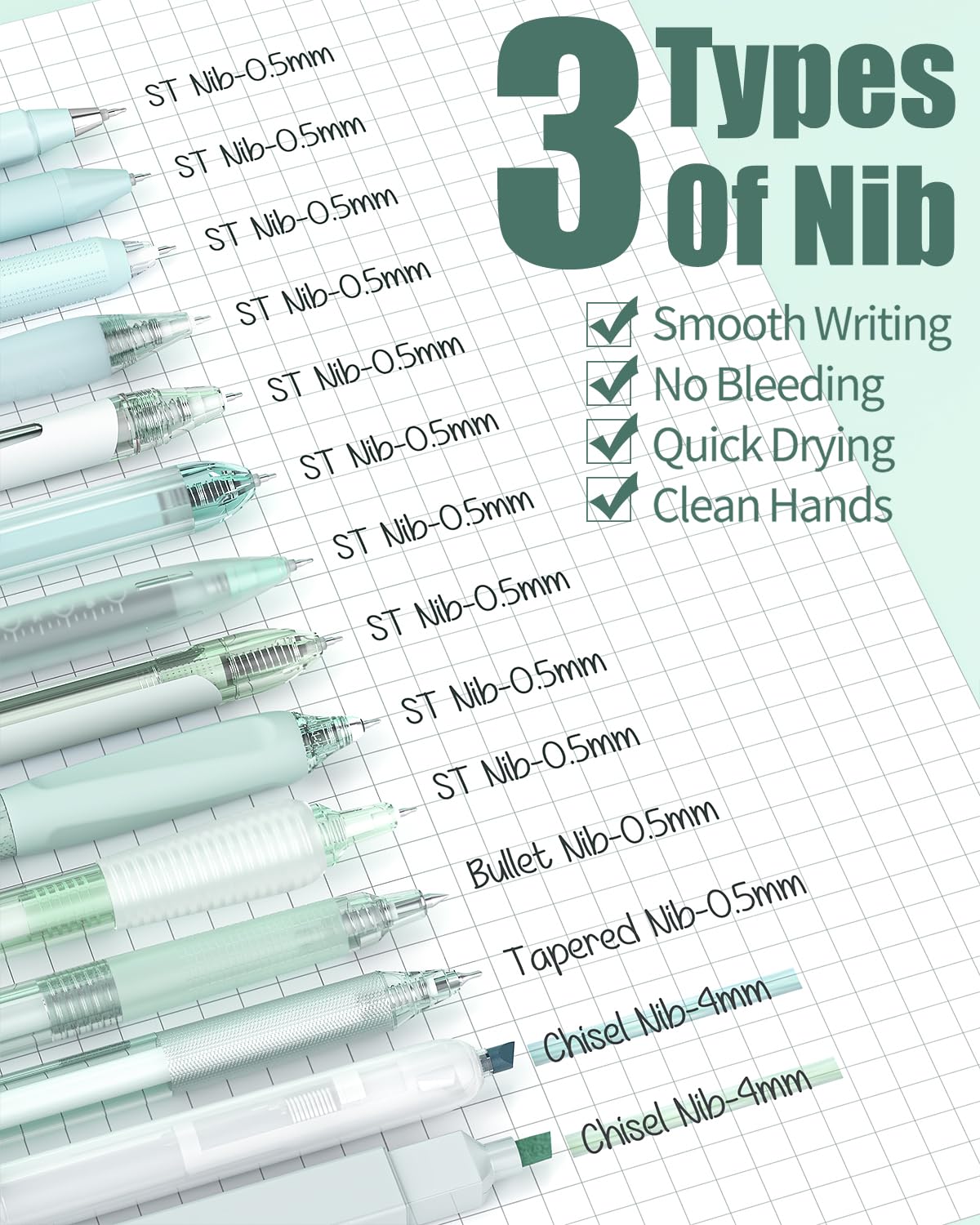 Four Candies 14Pack Pastel Gel Ink Pen Set,Cute Retractable 0.5mm Fine Point Pen,Note Taking Aesthetic Pens,12 Pack Black Ink Pens with 2Pcs Highlighter - Image 3