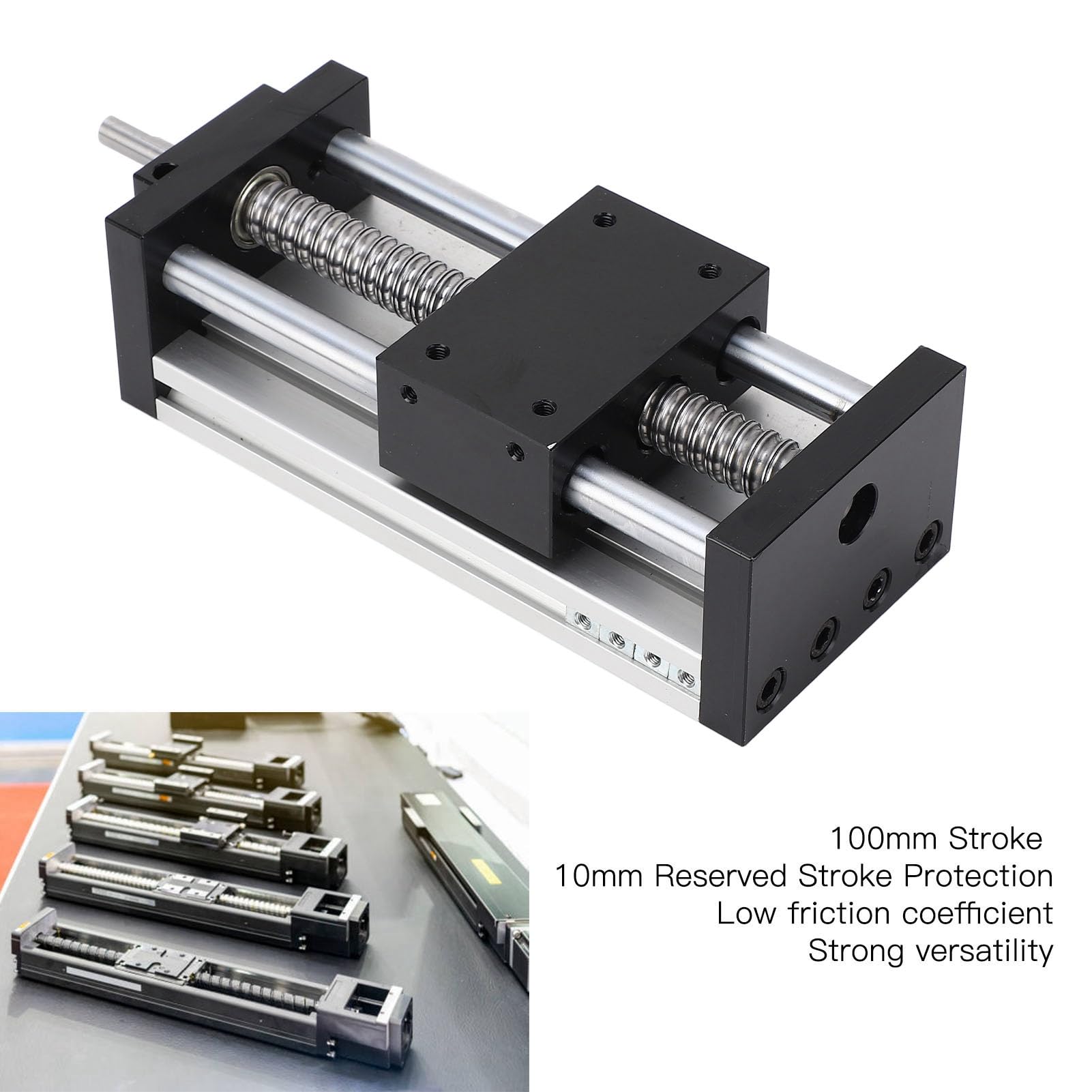Linearschlitten, 100 mm x 10 mm, Schutzvorrichtung, Zwei Achsen, manueller Linearschlitten mit Handrad für DIY-CNC-Fräsmaschinen