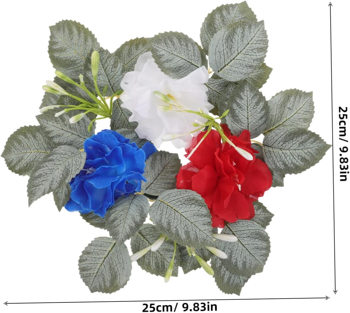 Artificial Flower Candle Holder Patriotic of July Wreath Home Kitchen Decor Easy to Clean Stable Design