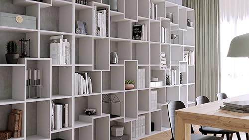 Miniatura 6 de Mobili Fiver, Librería XS Iacopo (63,31 x 31,5 in), Madera rústica, Acabado laminado, Made in Italy