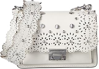 Christy Borsa, Spalla, Pelle Traforata, Bianco 17X14X8 CM