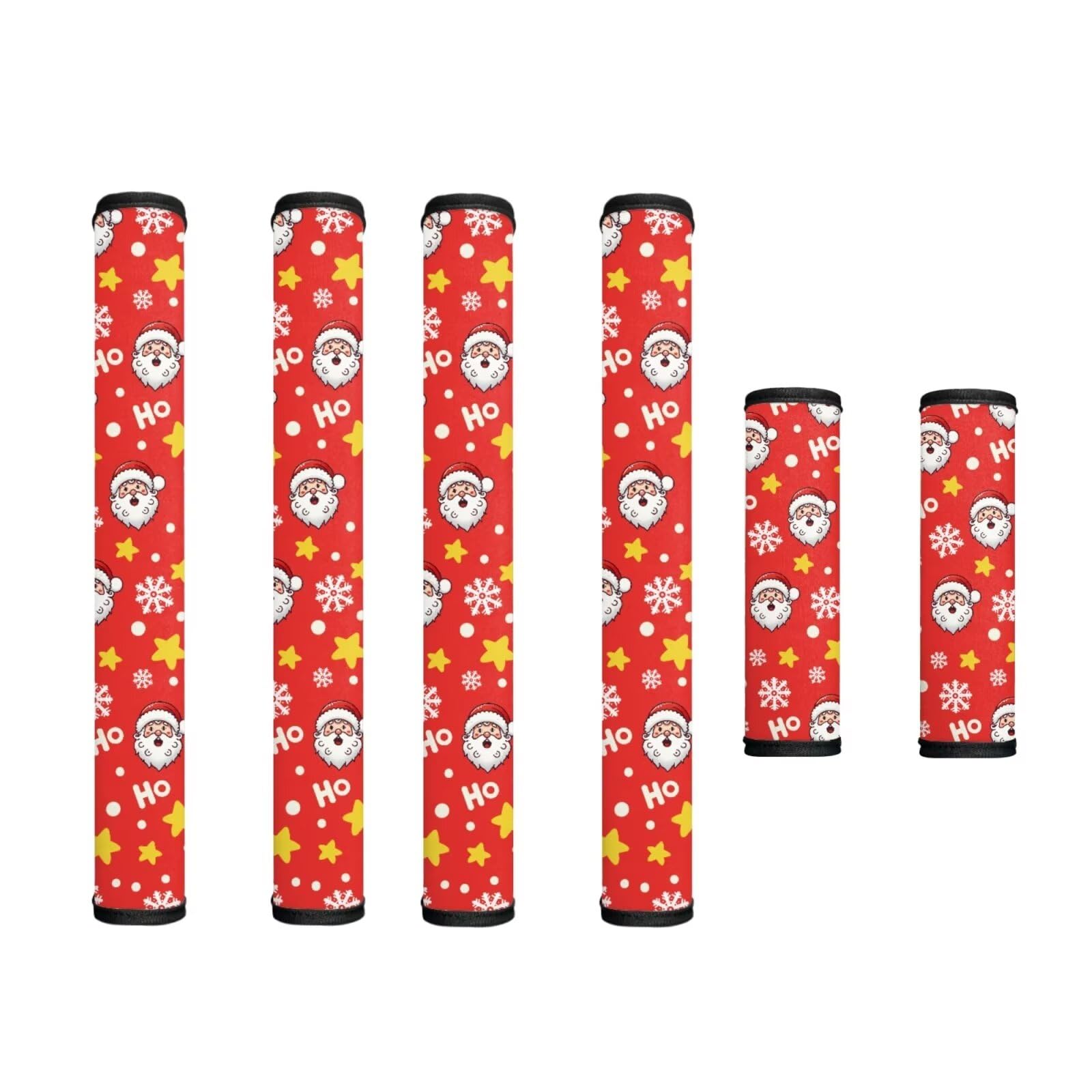 6 Pieces Refrigerator Oven Door Handle Covers Washable Neoprene Kitchen Appliance Decors Anti-Skid Protector Gloves for Fridge Easy Installation, Santa Claus Snowflake Star Red Christmas Ho
