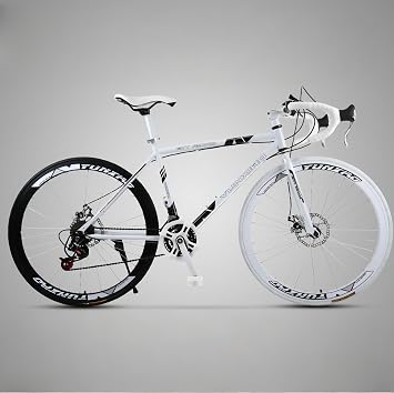 Road Bike, Commuting to Work or School, Road Bicycle, High Carbon Steel Frame, Double Disc Brake, Road Bicycle, Beginner Bicycle, Outdoor Tire, Suitable for Mountain Bikes, Commuting to School
