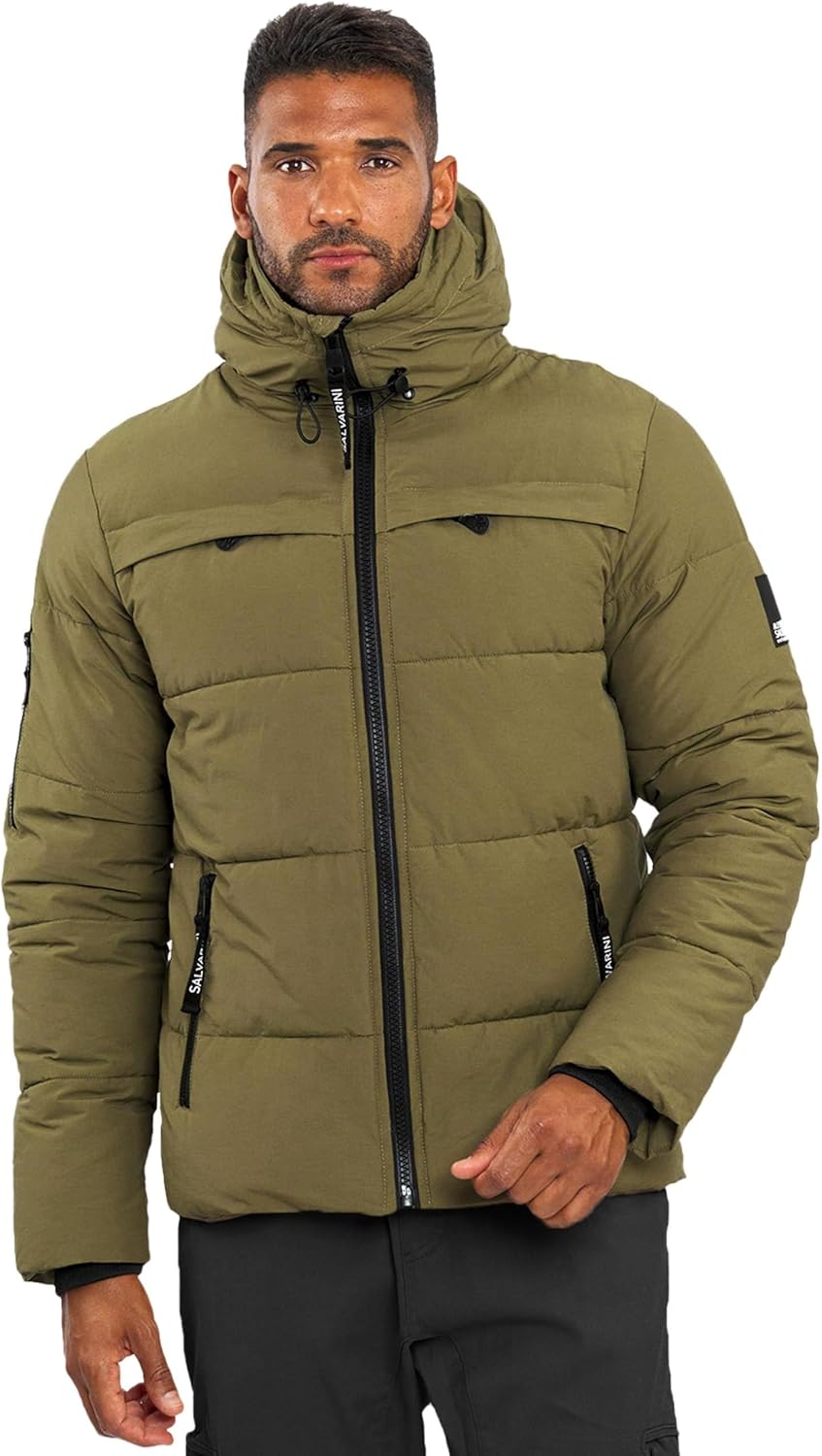 ALESSANDRO SALVARINI Winterjacke Herren - Mit Kapuze & Fleecefutter, Wasserdicht