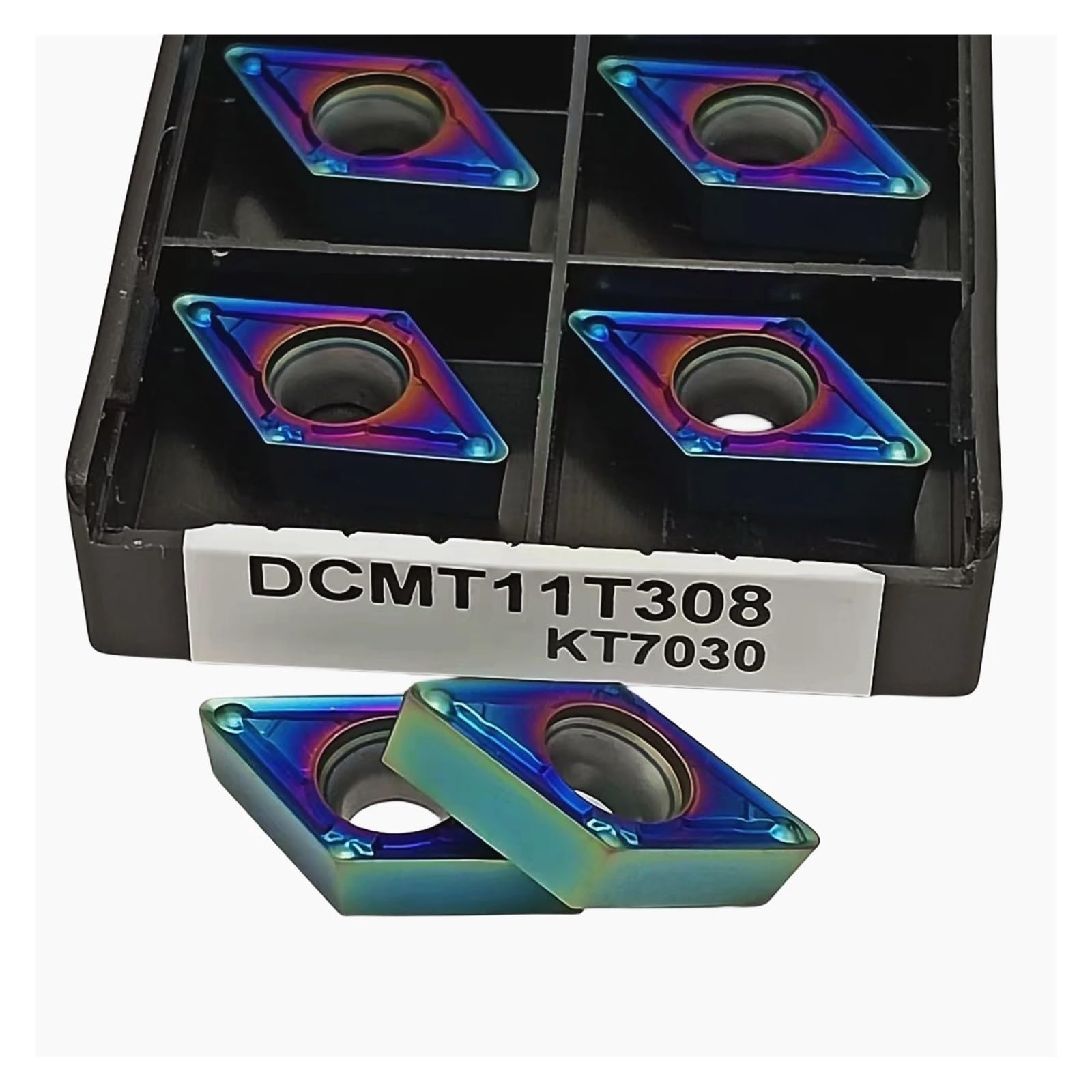 Plaquette de tournage intérieur DCMT11T308 KT7030 carbure pour acier et fonte x10