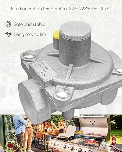 Miniatura 3 de Regulador de presión de gas natural de 1/2" rosca FPT de 1/2" apto para reguladores de presión de intercambio de gas natural y gas licuado NG 4 "WC