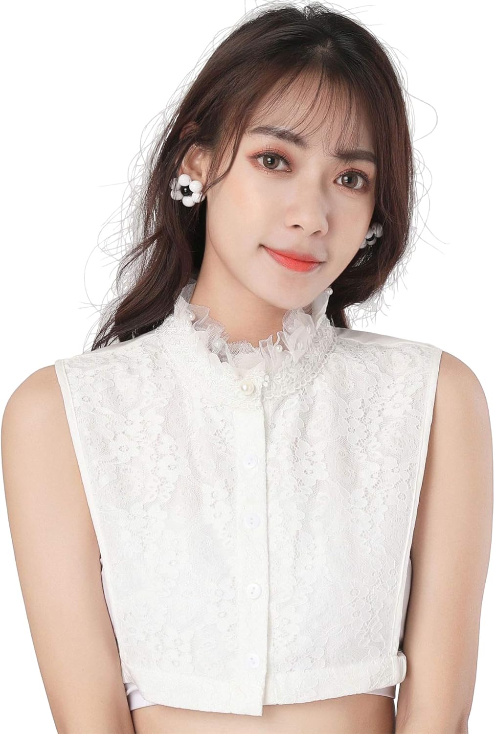 Lace False Collar, Women Detachable Fake Collar Fake Collar for Blouse Hoodie Sweater Coat - Image 2