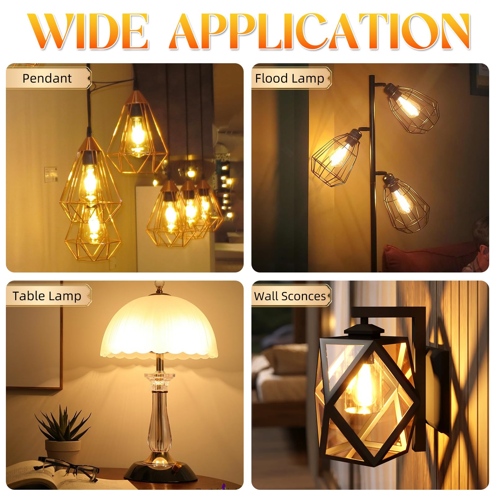 GvvooHome Bombillas Edison, bombilla LED E26 equivalente a 60 W, no regulable, 2700 K blanco cálido, bombillas vintage ST58, CRI 90+, base media E26, vidrio transparente, paquete de 6