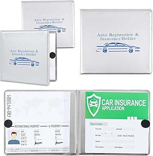 Pacific Mailer Auto Registration and Insurance Card Holder 2 Packs Car Document ID Holder Glove Box Organizer Car Accessories, Silver