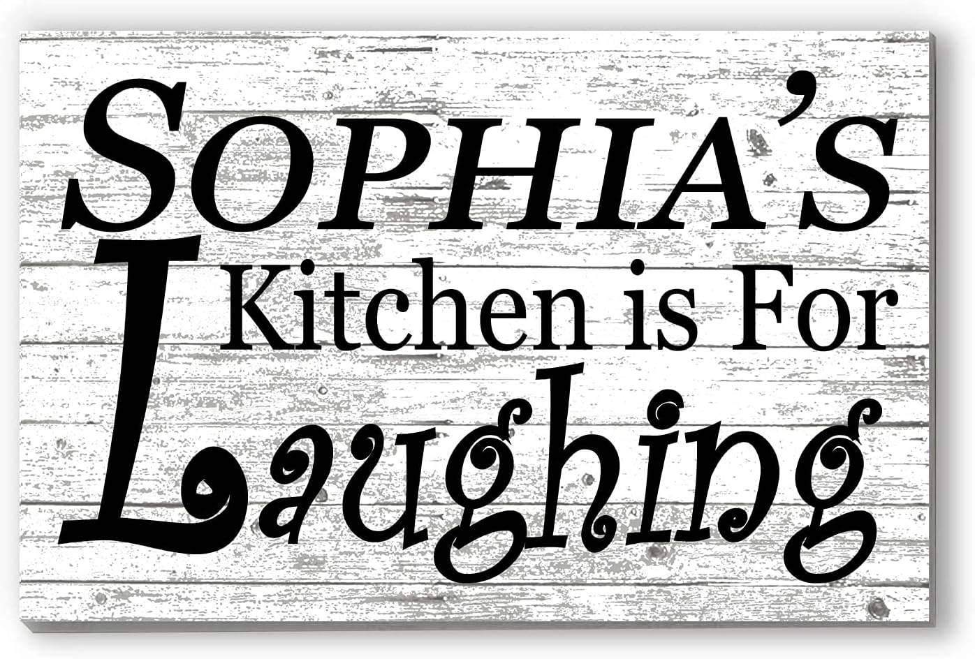 PERSONALIZED Kitchen Sign Kitchen is for Laughing Farmhouse Decor Wall Art This Kitchen is for Laughing Fun Custom Gift for Men Women Cooks Chefs