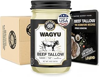 100% Pure Wagyu Beef Tallow for Cooking – Excellent for Searing Steaks - Keto and Paleo Diet Friendly – Perfect for Whole 30 – Carnivore Diet – Gluten Free Protein Snacks for Adults - 14 Ounces