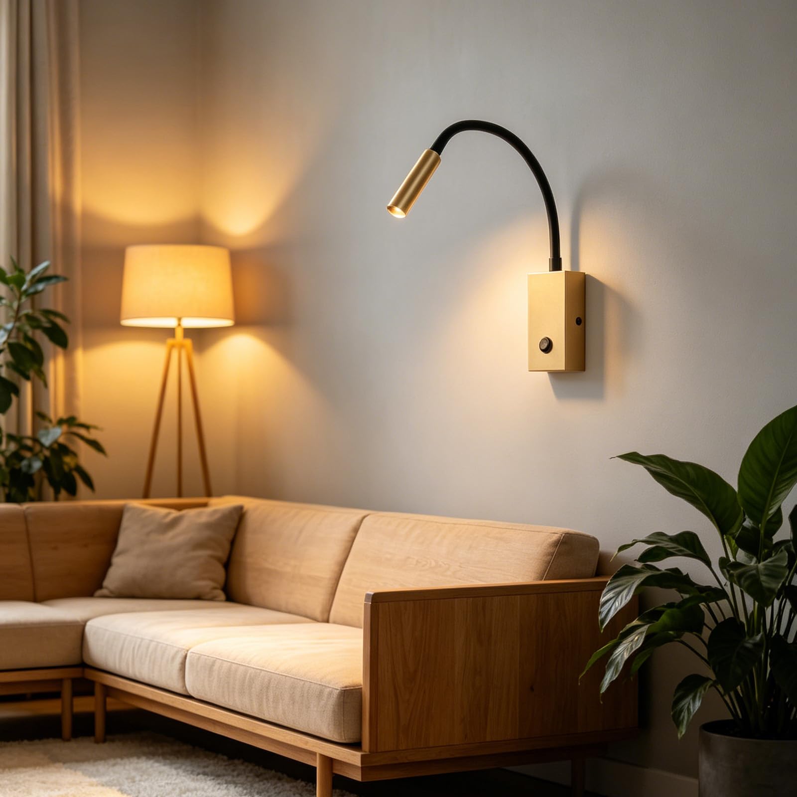 Luz de pared interior regulable en orientación con interruptor para foco de dormitorio 8
