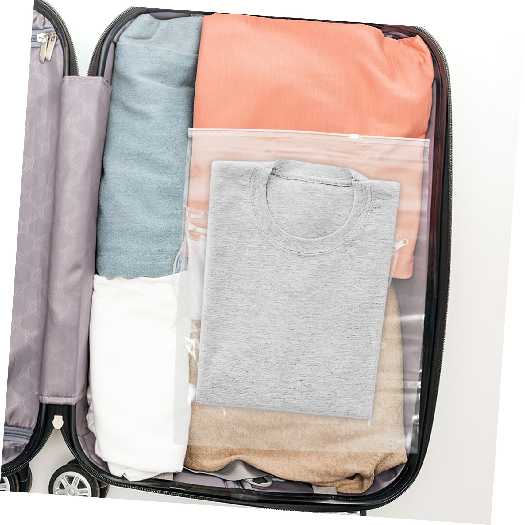 50pezzi Borse Di Plastica Trasparenti Con Chiusura Zip Sacchetti Resealabili Per Abbigliamento e Viaggi Per Imballaggio e Conservazione Impermeabili e Antipolvere