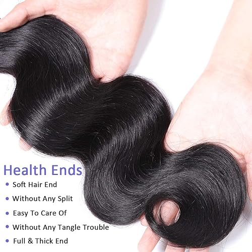 Miniatura 7 de Extensiones de cabello humano brasileño ondulado con cierre de encaje grado 8A, extensiones de cabello humano con cierre de parte libre, extensiones