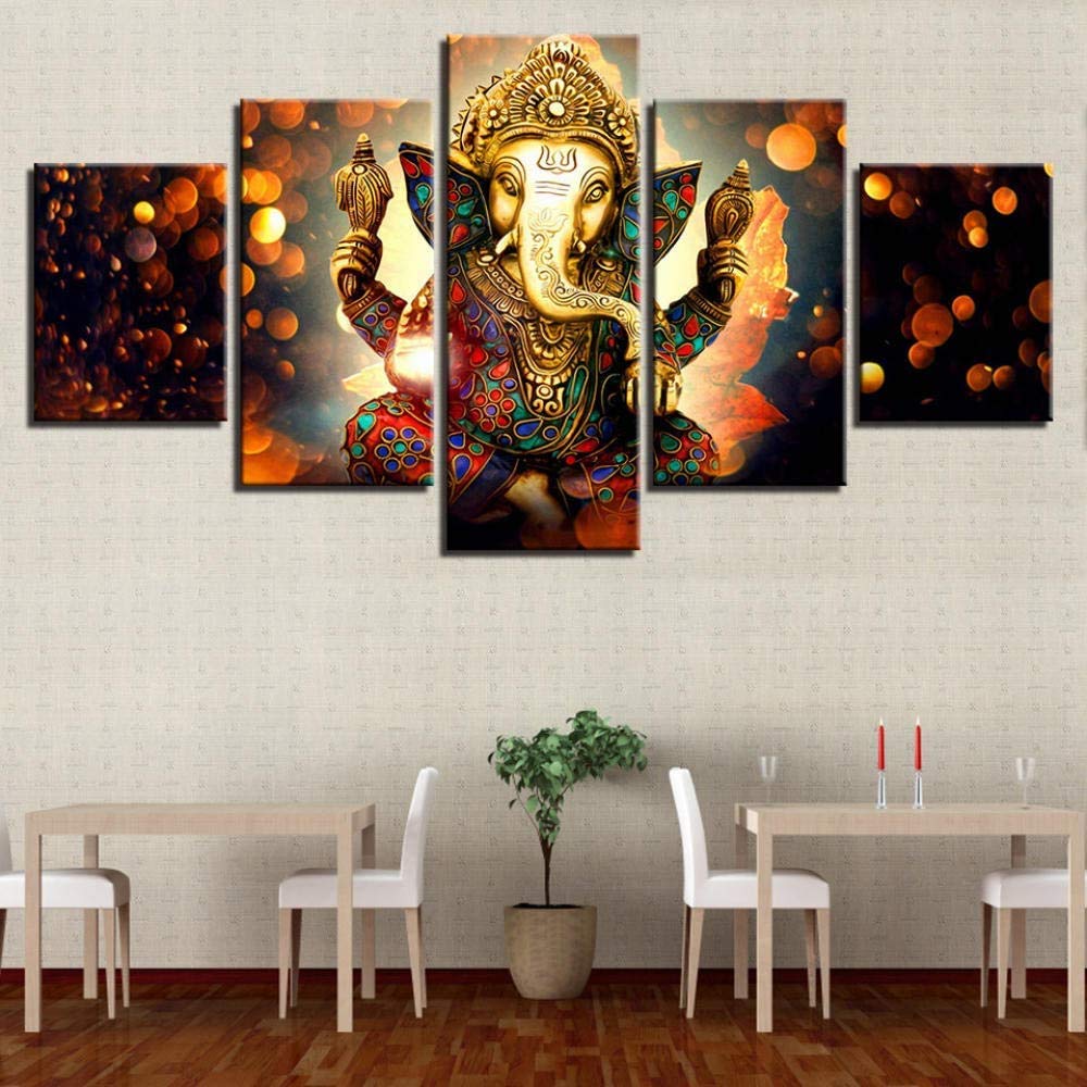 置物 5-piece Ganesha multi-panel canvas art. Multi Panel Wall Art 5 Stuks Print Op Canvas Foto's Shiva Ganesha