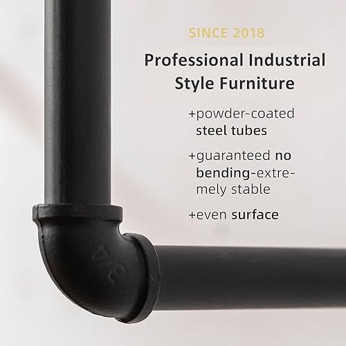 Miniatura 4 de Perchero industrial de tubo de hierro para ropa montado en la pared, varillas de tubo de hierro resistentes, barra desmontable multiusos para colgar