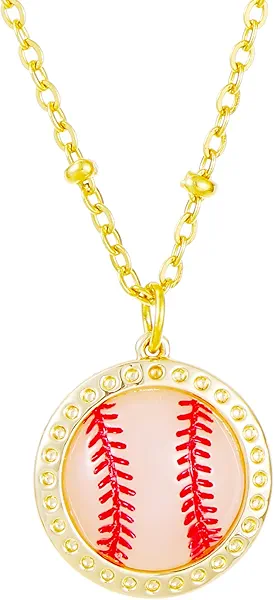 Baseball Necklace Baseball Gifts for Women Mom Team Softball Baseball Charm Necklace