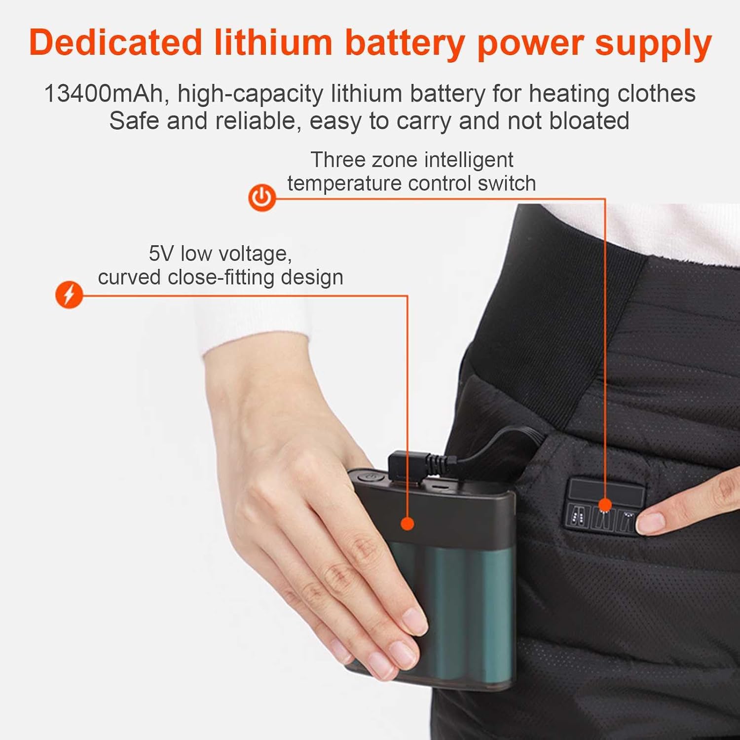 Heated Down Pants for Women, Electric USB 12 Zones Heating Pants, Winter Outdoor Snow Ski Trousers