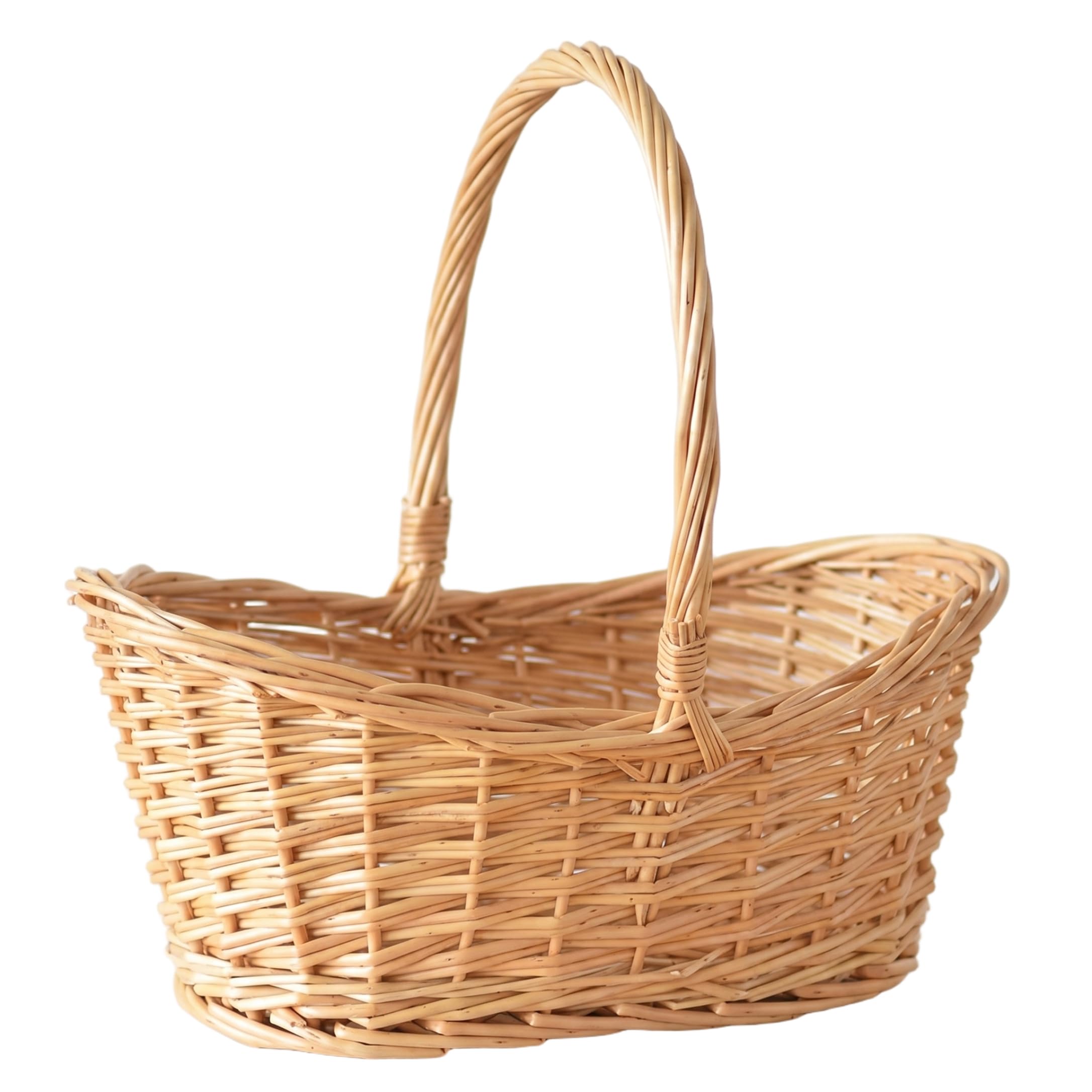 Cestas de jardín ideales para recolectar verduras Cesta de picnic de mimbre con asa Cesta de sauce natural tejida a mano ideal para recolectar verduras y almacenamiento - 11, 81 x 8, 27 x 11, 81 pulga