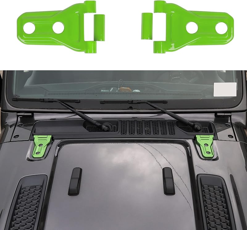 Kit de capas para dobradiça do capô RT-TCZ verde-claro para Jeep Wrangler JL JLU e Gladiator JT 2018–2023 – 2 unidades