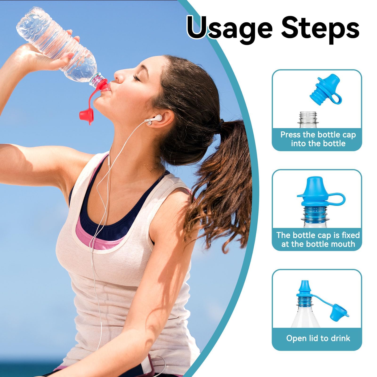 4 Pezzi Topper per Bottiglia d'Acqua,