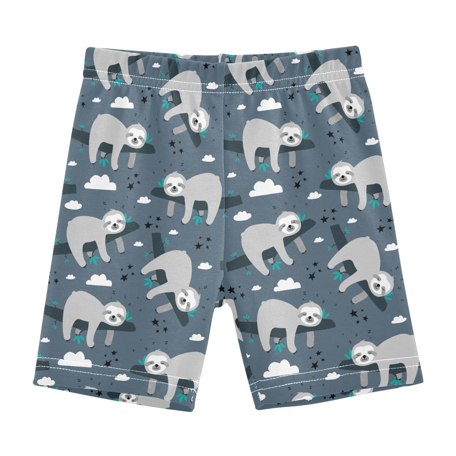 JHKKU Girls Cute Sloth Shorts Cotton Cartwheel Bike Kids Biker Under Dress Dance Short Girl Clothes 4T