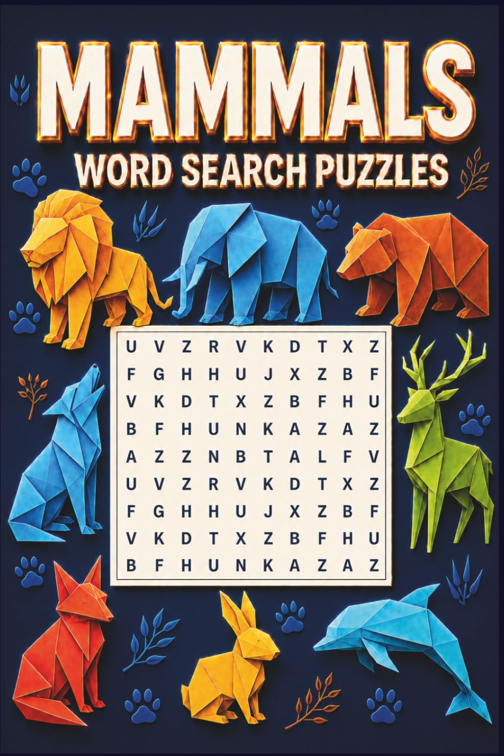 Mammals Word Search Puzzle Book: 55 Word Searches About Big Cats, Primates, Marine Mammals, Hoofed Mammals & More | For Adults, Seniors & Teenagers