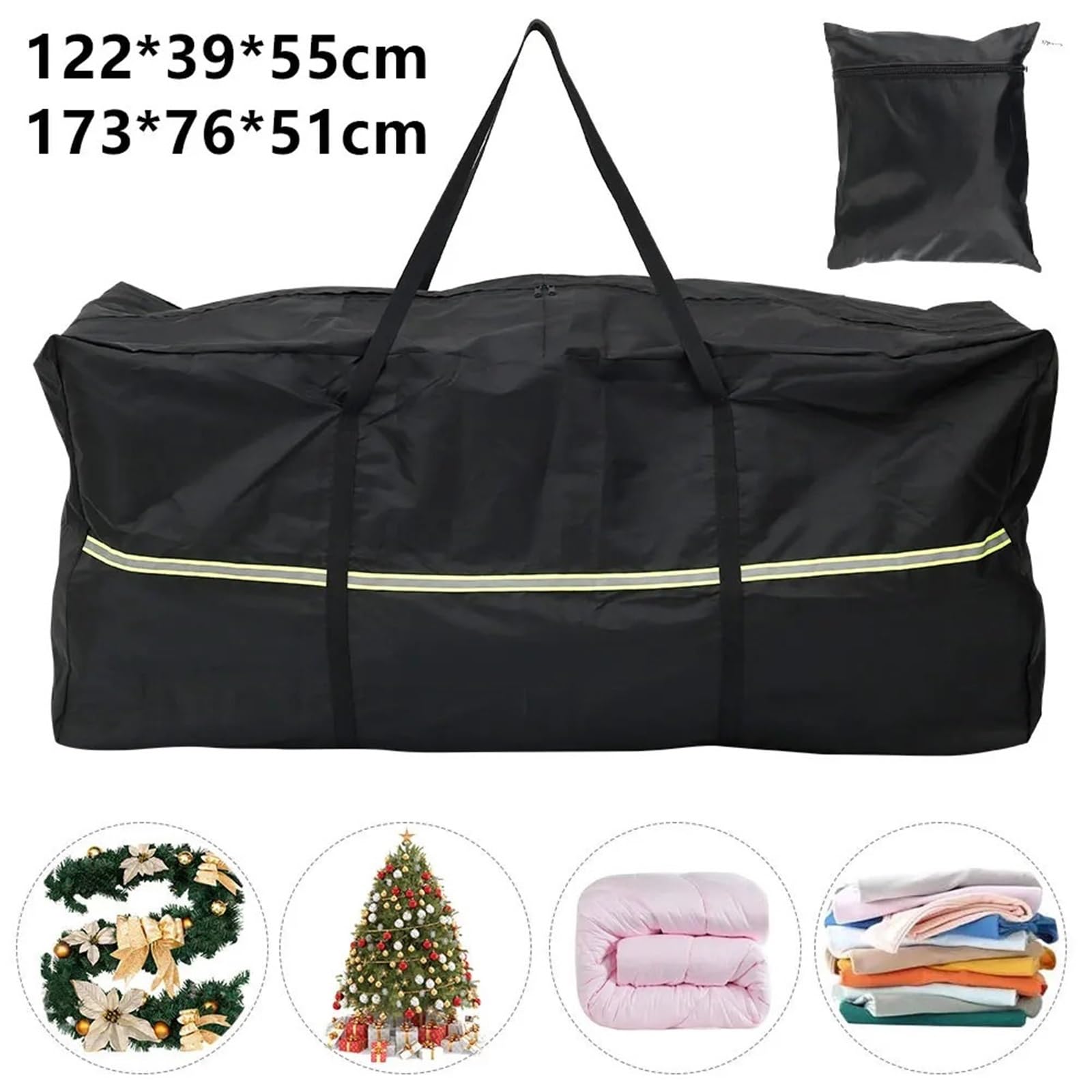 Borsa per Cuscini da Esterno Borsa portaoggetti for Cuscini da Giardino, Impermeabile, in Tessuto Oxford 210D Resistente, for Albero di Natale(210D 173x76x51)