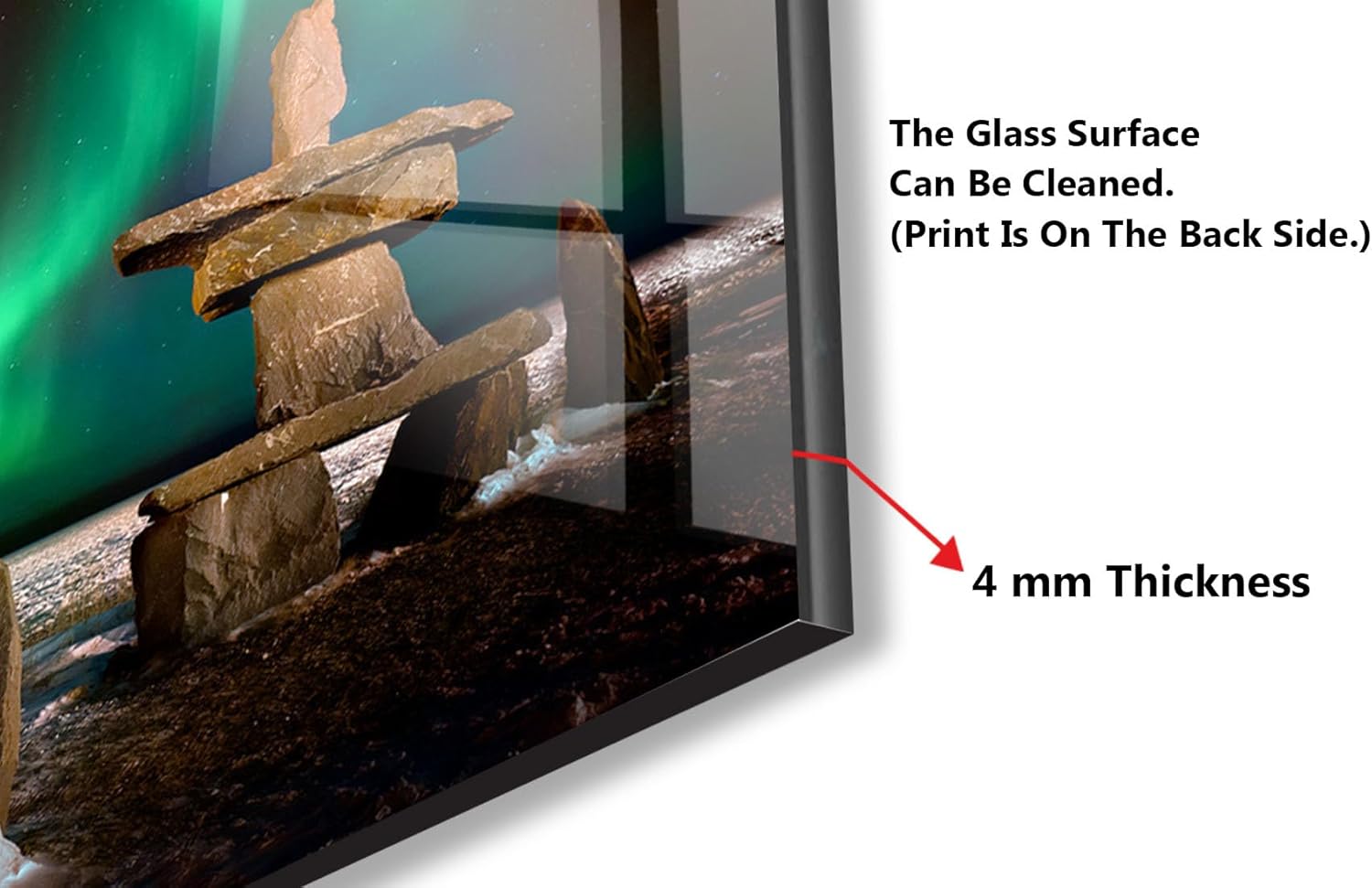 Myphotostation.com 12x12''Tempered Glass Backsplash Design Cooker Wall Backsplash Panel Glass Splashback for Kitchen Panel Design Aurora Borealis Backsplash for Stove