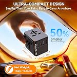 Auxmir Universal Travel Adapter, 45W USB-C Fast Charging Adapter with 5 USB Ports, International Plug Adapter for Europe, UK, US and More, Compatible with Smartphones, Tablets and USB-C Devices