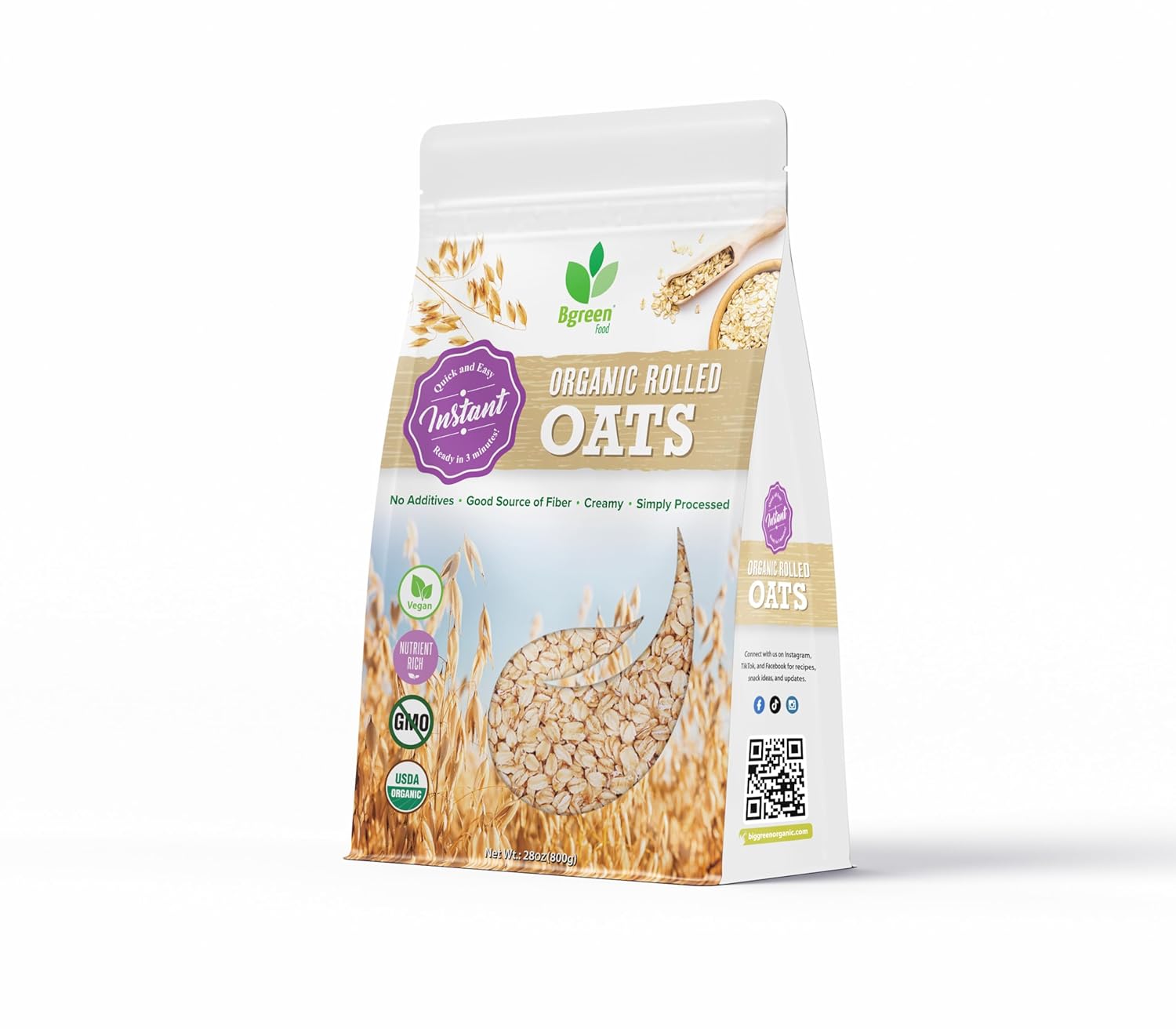 Avena Orgánica en Hojuelas Big Green Organic Food 28 oz