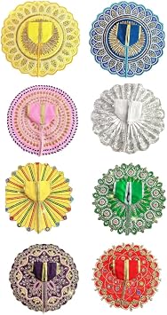 Laddu Gopal Dress Pack of 8, Random Designs & Colors l Ladoo Gopal Dress l Kanha Ji Dress Set of 8 Poshak Size 0 1 2 3 4 5 6 Size 0