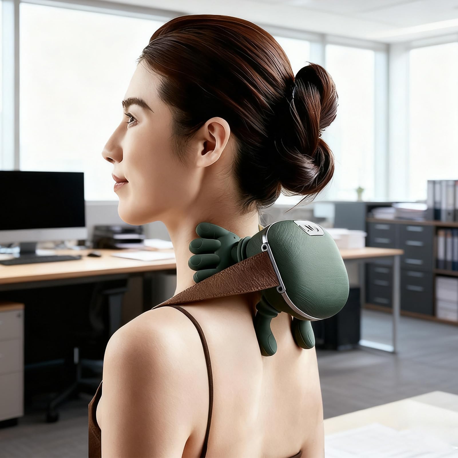 Masajeador Térmico Biónico,Masajeador Hombros Con Calor,s-hiatsu Portátil Inalámbrico Para Cuello Y Espalda, Masaje Eléctrico De Tejido Profundo 4D, 3 Modos, 2 Temperatura, Para Mujeres, Hombres