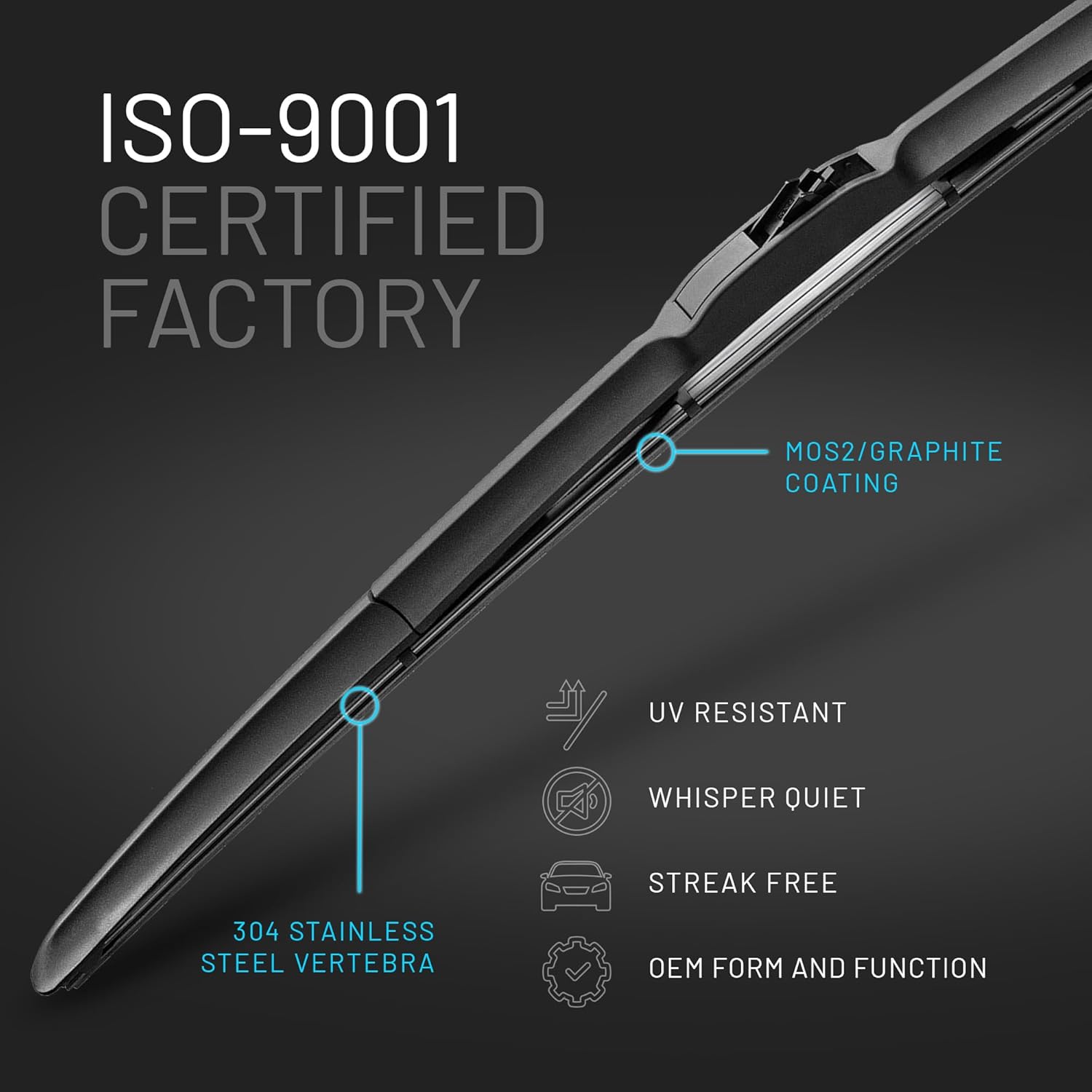 ABT 26 & 17 inch (Pack of 2) Premium Silicone Japanese Fukoku Rubber Windshield Aero Hybrid Frame Wiper Blades All-weather Performance Whisper Quiet OEM Quality J/U Hook -SDW2617