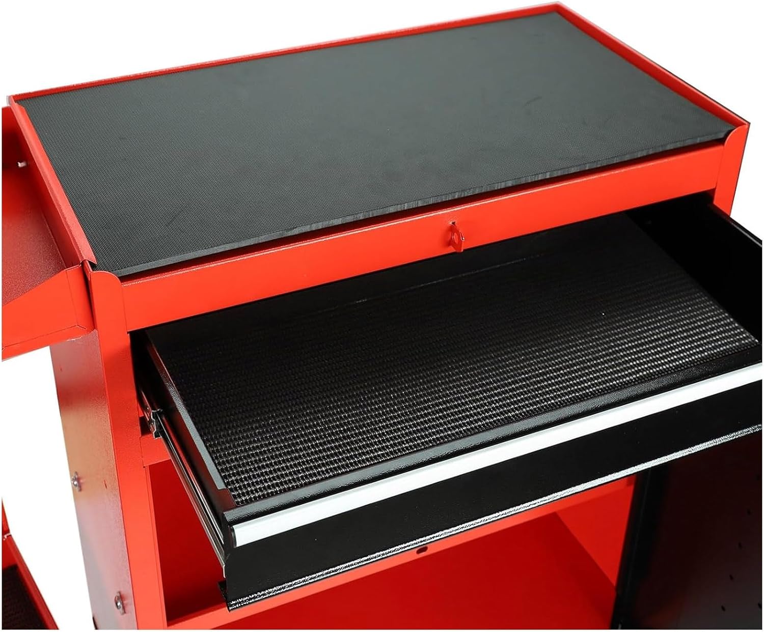 5-Drawer Rolling Tool Chest, 2 in 1 Tool Storage Cabinet with Detachable Top, Steel Tool Box with Wheels, Red and Black, Lockable, for Garage Workshop